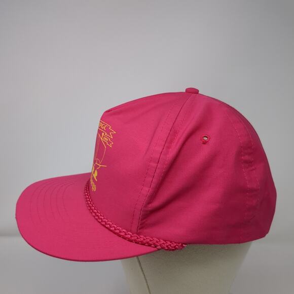 San Diego Slideback Rope Hat Pink One Size Adjustable Vent Holes Outdoor Vintage - Picture 3 of 9